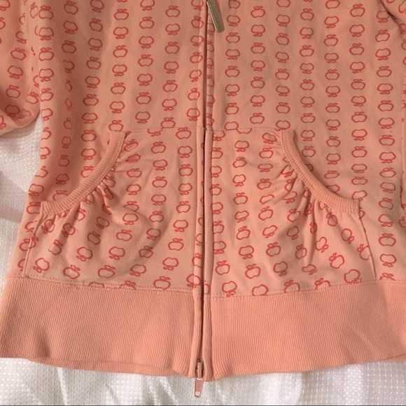 Apple pattern print pink zip up hoodie - small - Picture 3 of 10